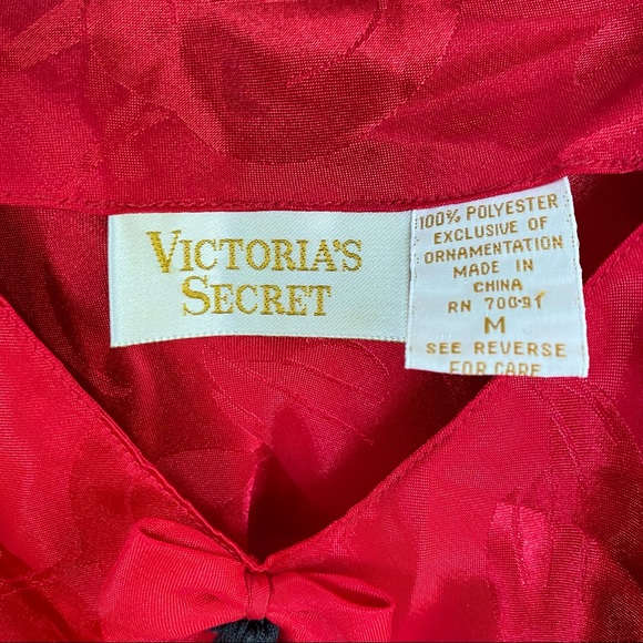 Victoria’s Secret Vintage Gold Tag Red Floral Lingerie Satin Dress - Picture 6 of 7